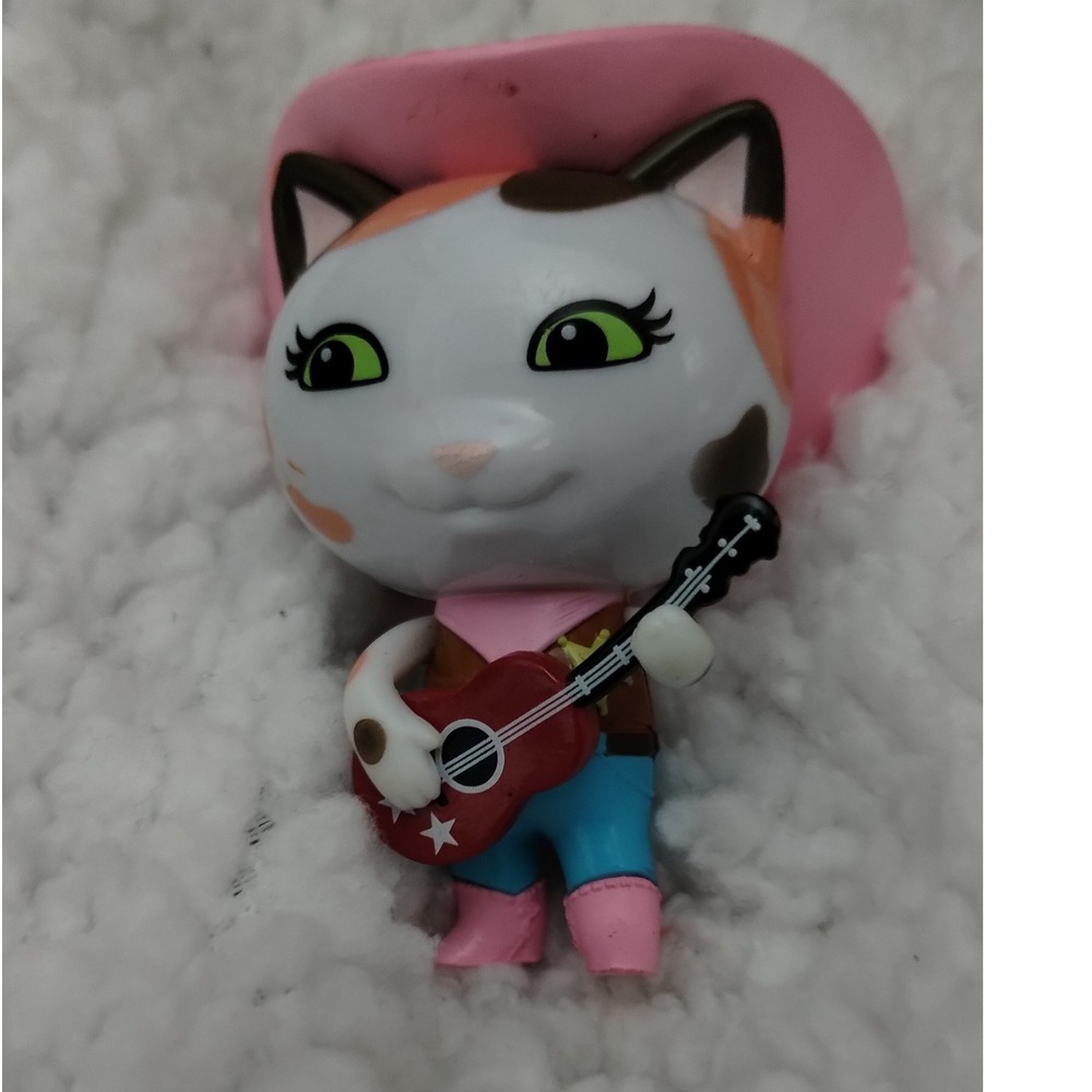 Disney Sheriff Calli Figure‎ Cowboy Cat with Guitar Pink Hat Figurine Toy